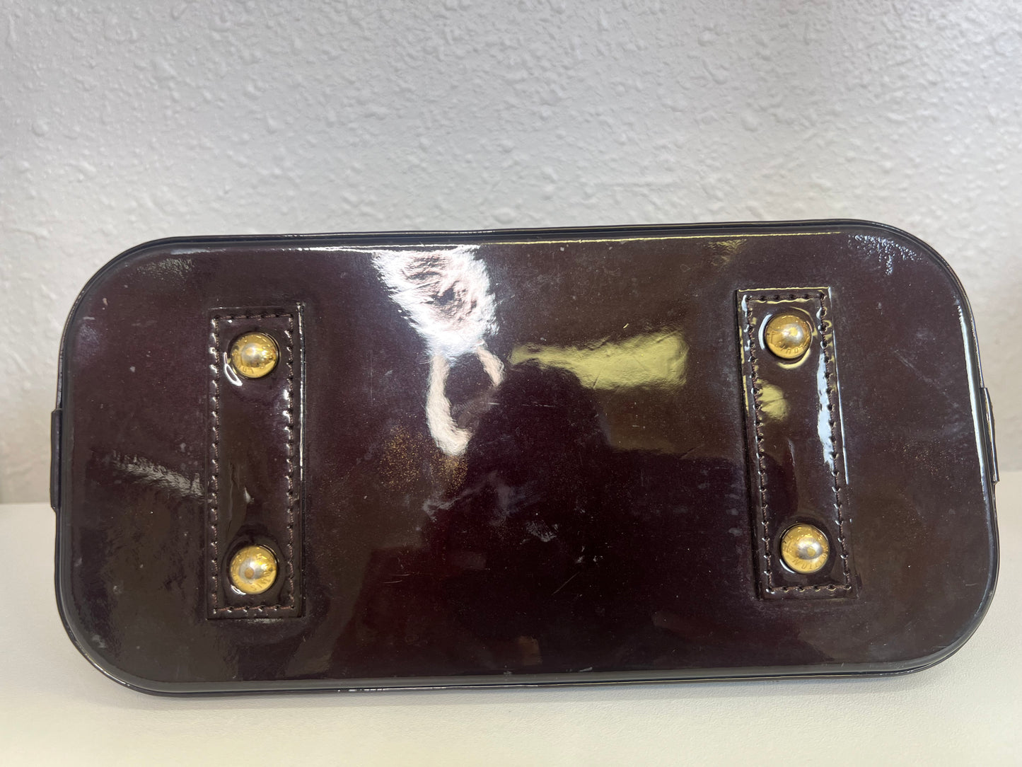 Pre-owned Louis Vuitton Alma BB vernis amaranto