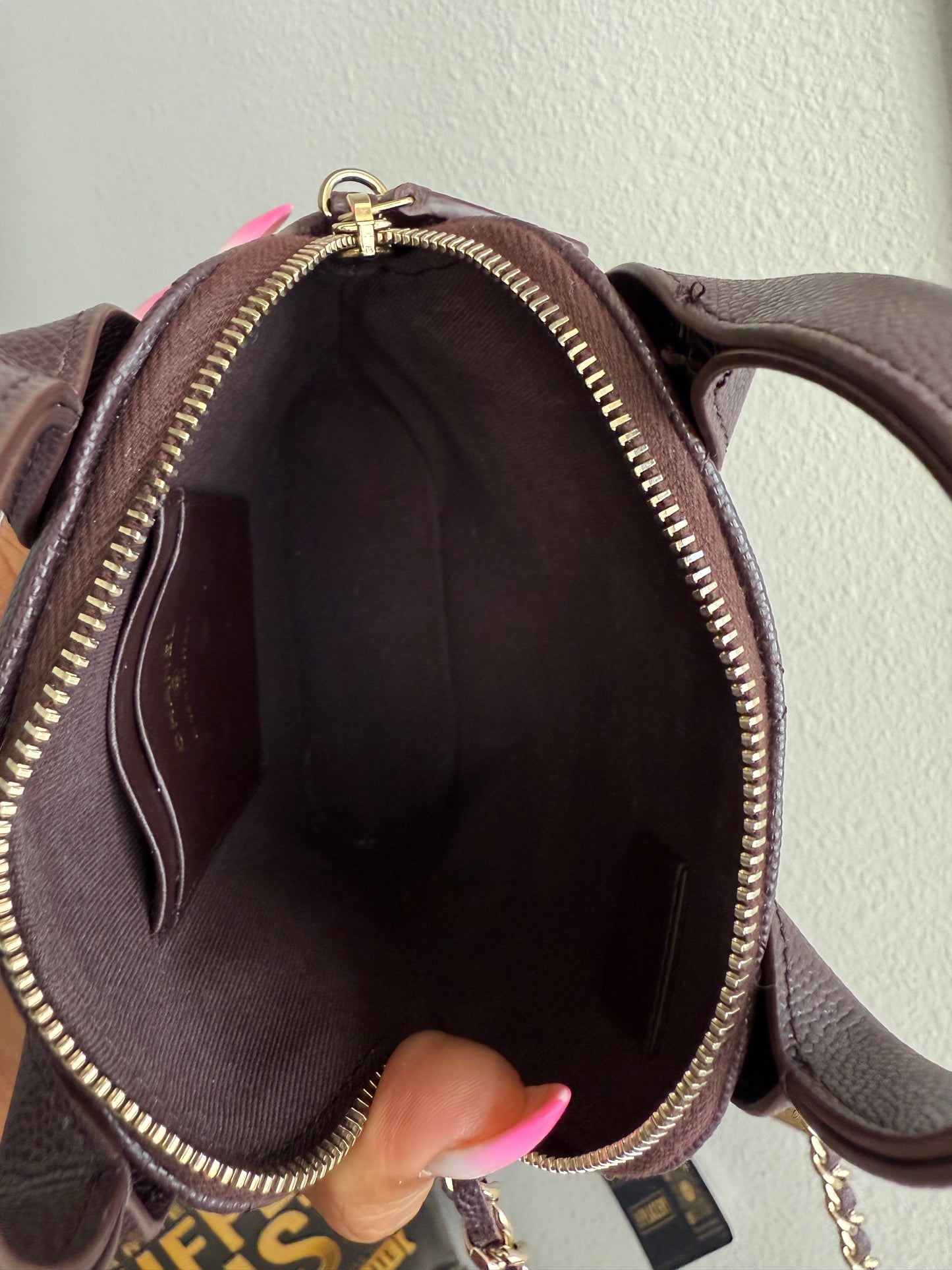 Pre-owned CHANEL Caviar Quilted Top Handle crossbody Clutch With Chain, box and dustbag