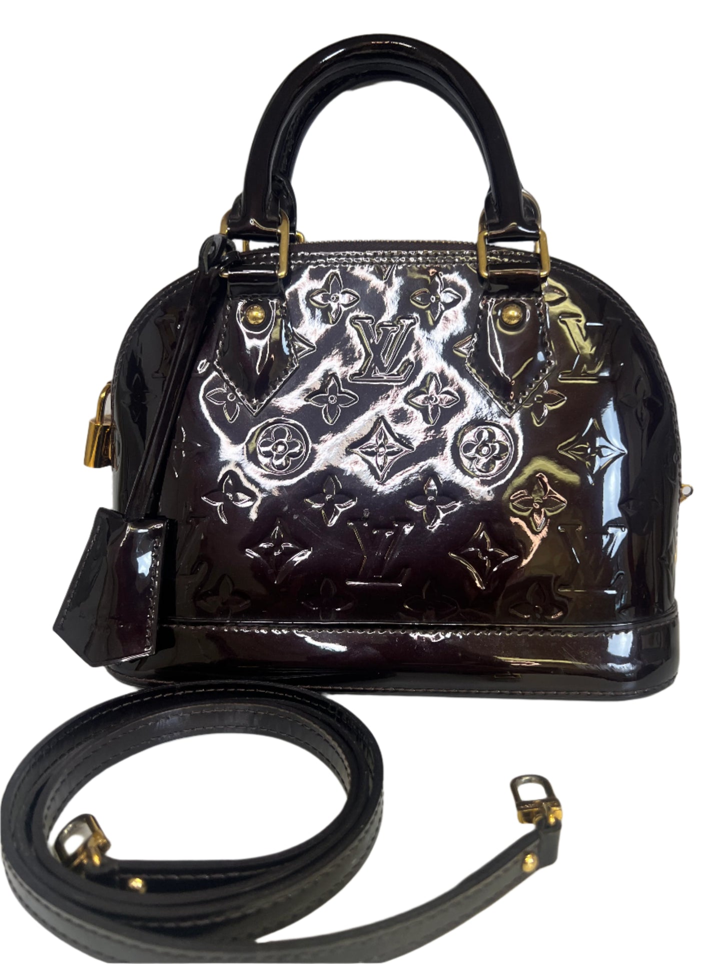 Pre-owned Louis Vuitton Alma BB vernis amaranto