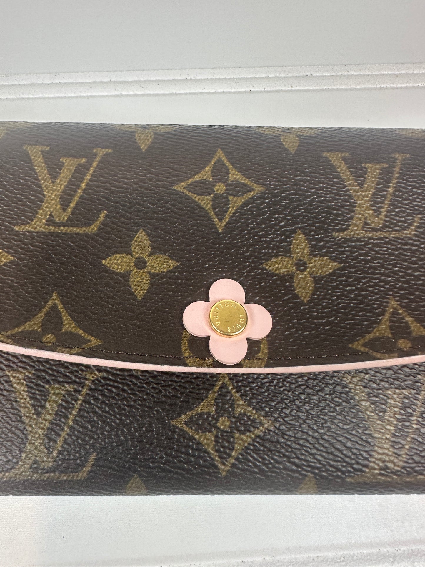 Pre-owned LOUIS VUITTON Emilie Long Wallet Monogram Canvas Hot Pink Interior _234
