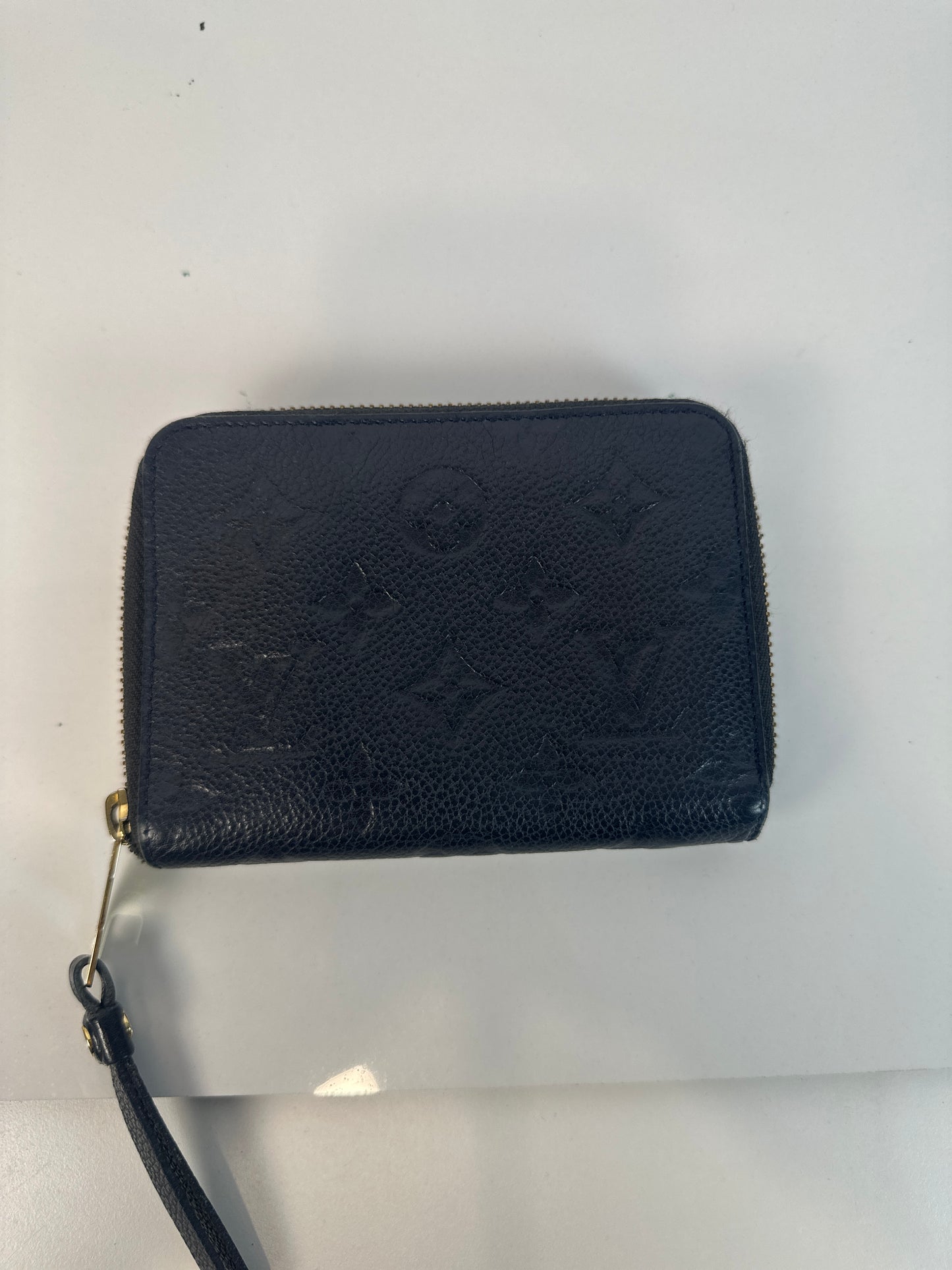 Pre-owned LOUIS VUITTON compact wallet black leather