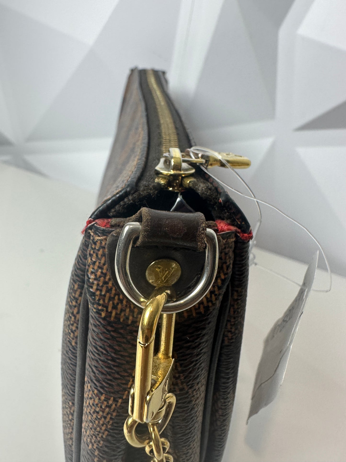 Pre-owned LOUIS VUITTON Eva Damier Ebene Canvas in brown