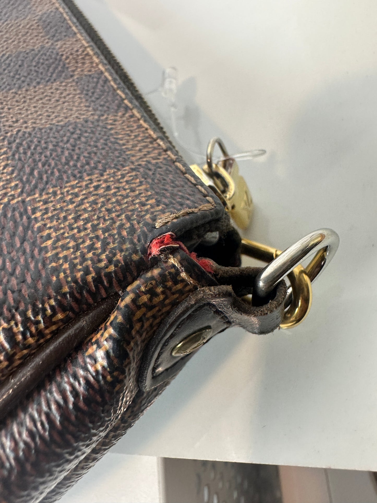 Pre-owned LOUIS VUITTON Eva Damier Ebene Canvas in brown