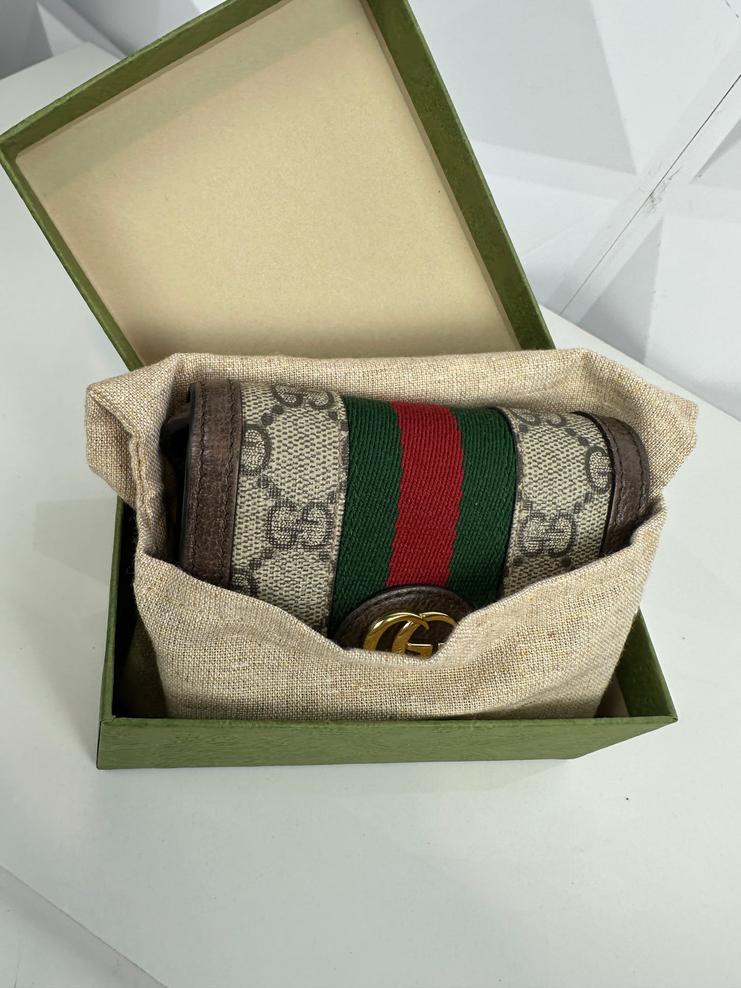 Pre-owned GUCCI Ophidia Bifold with box and dustbag