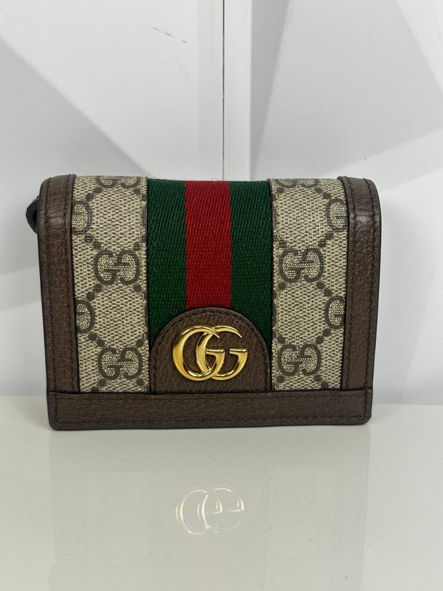 Pre-owned GUCCI Ophidia Bifold with box and dustbag