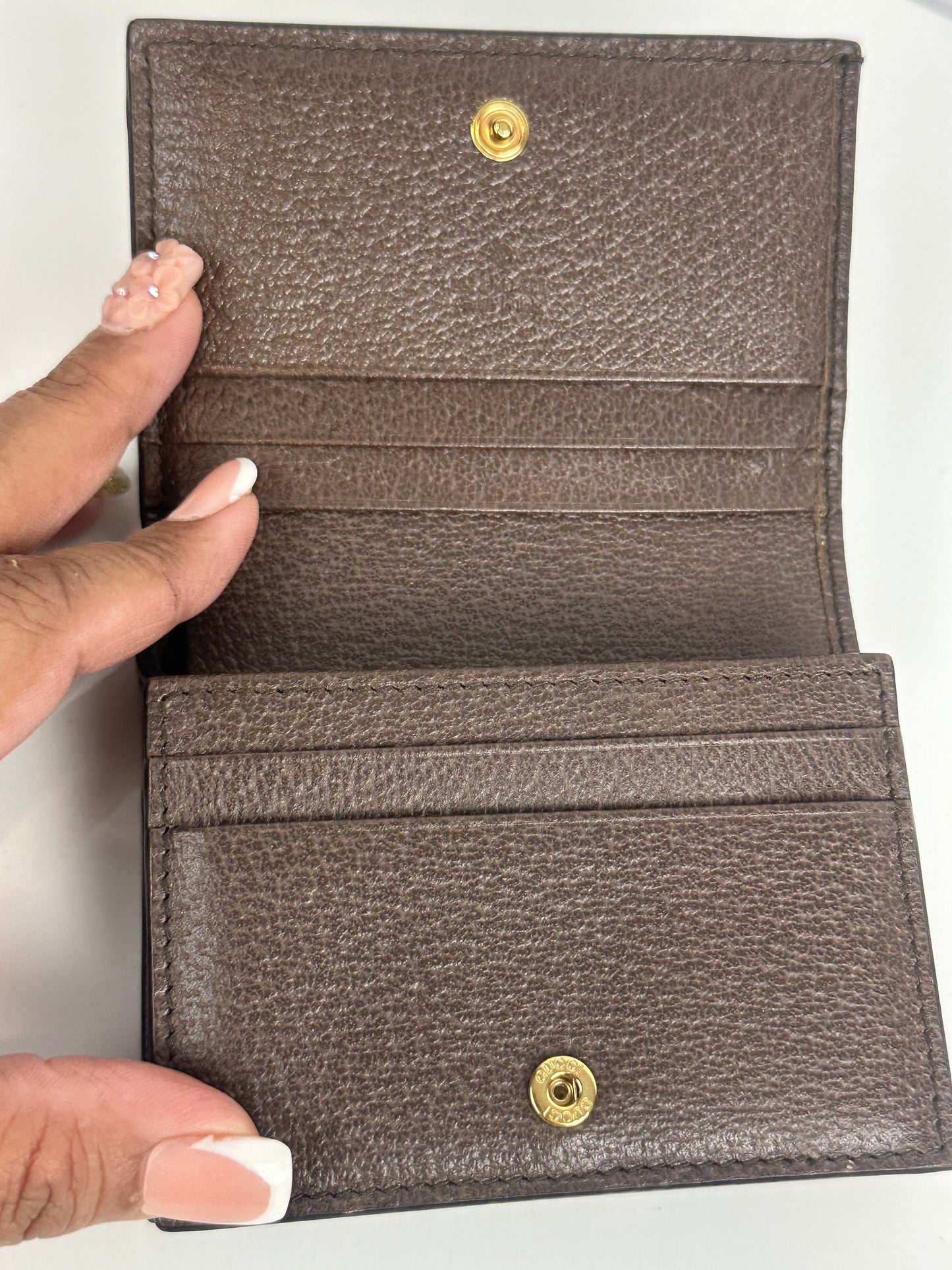 Pre-owned GUCCI Ophidia Bifold with box and dustbag