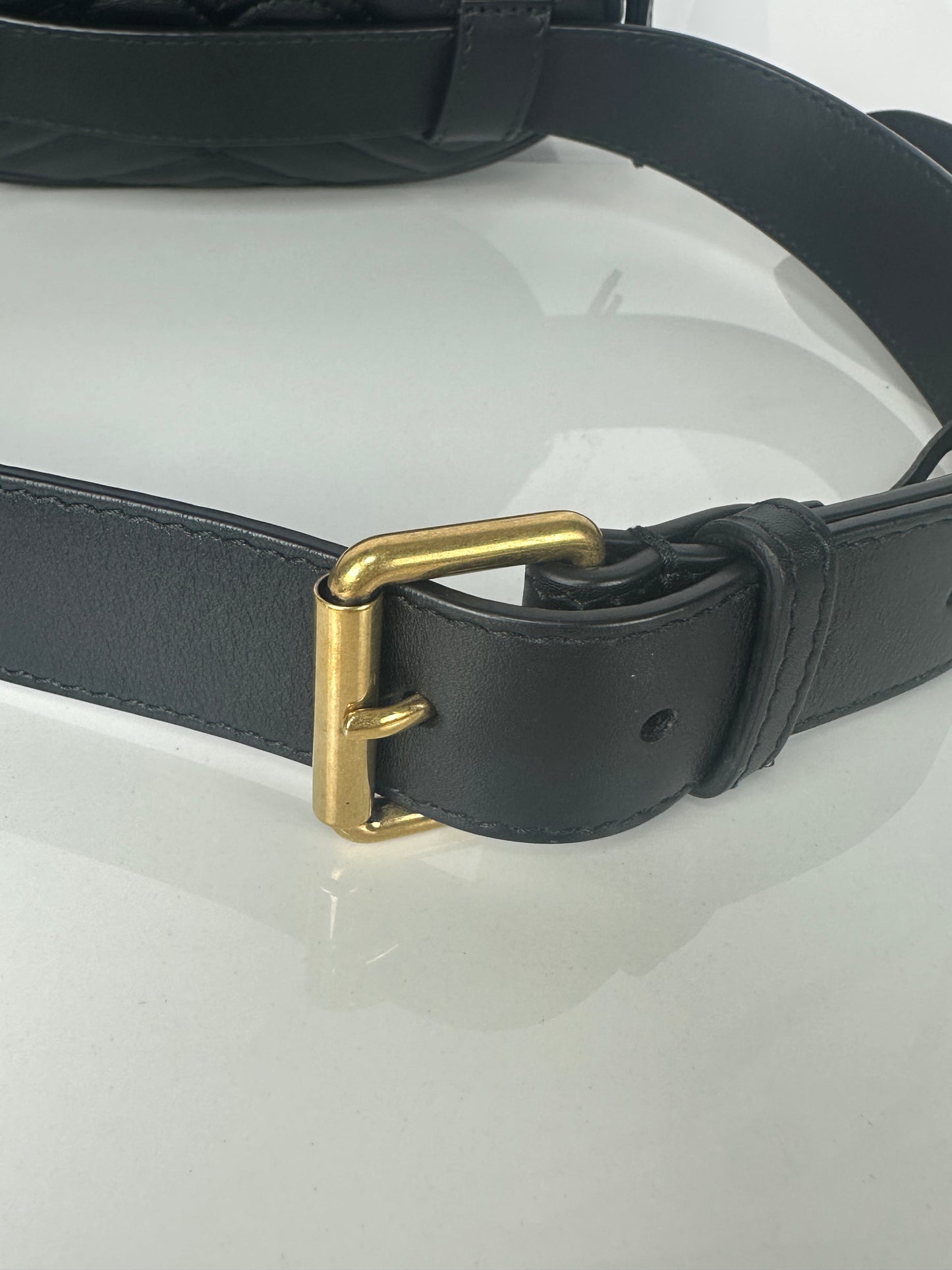 Pre-owned GUCCI Marmont Matelasse Belt Bag In Black