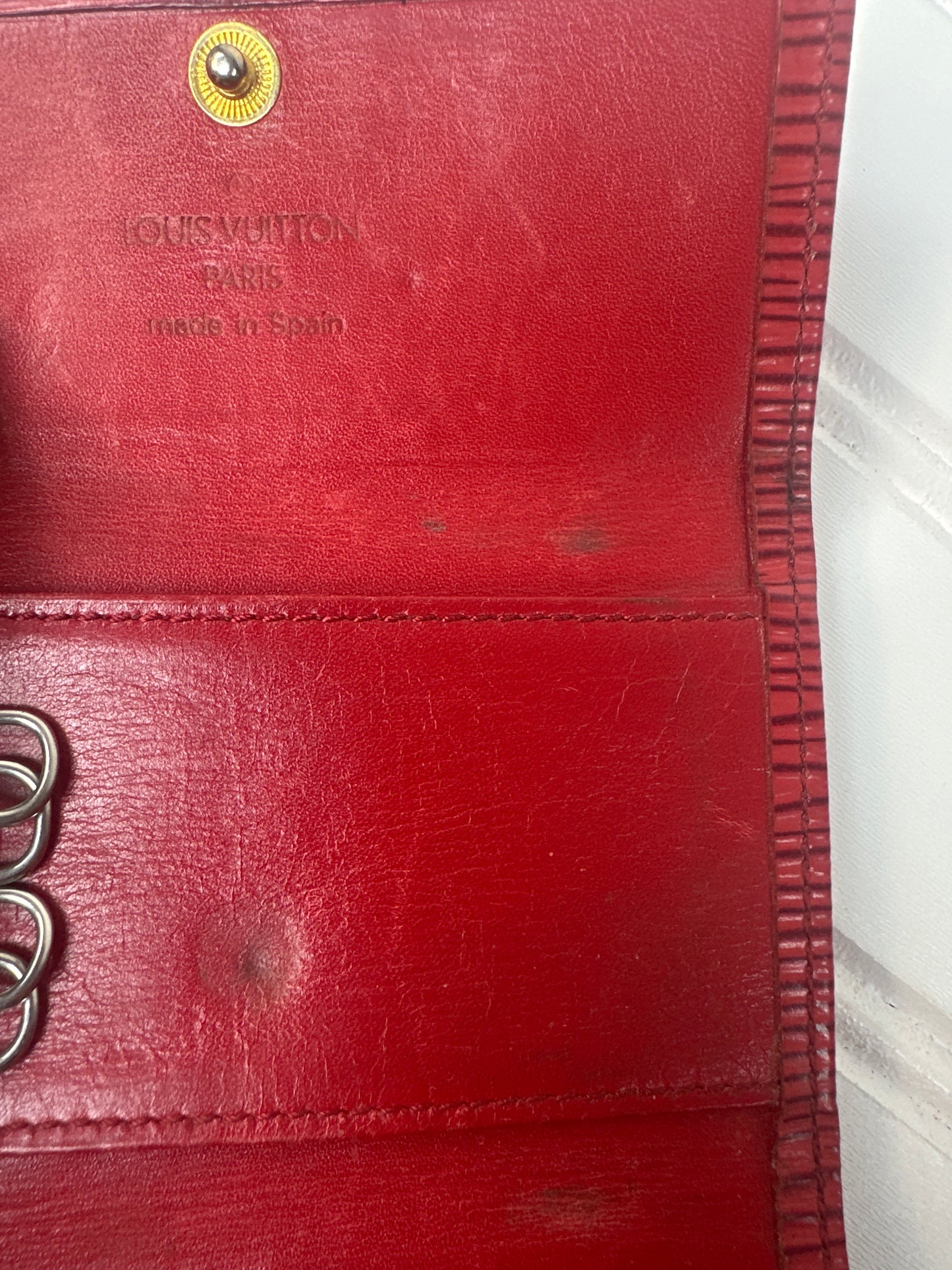 Pre-owned LOUIS VUITTON Key Holder Red Epi Leather