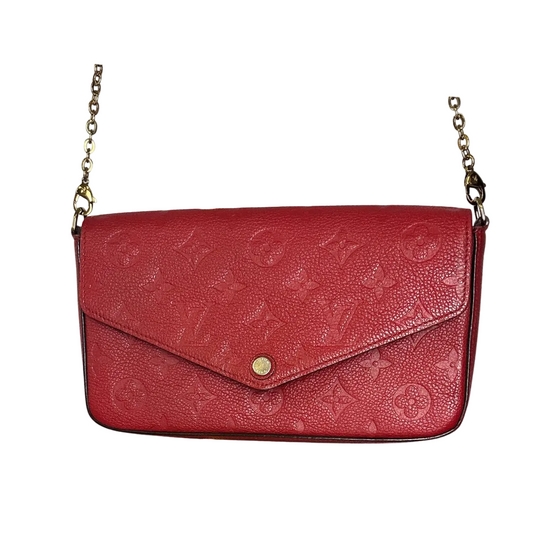 Pre-owned LOUIS VUITTON Felicie Empreinte red crossbody