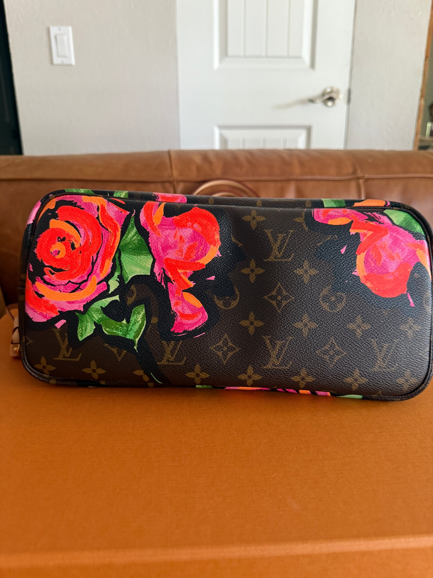 Pre-owned LOUIS VUITTON Limited Edition Neverfull MM Stephen Sprouse Roses