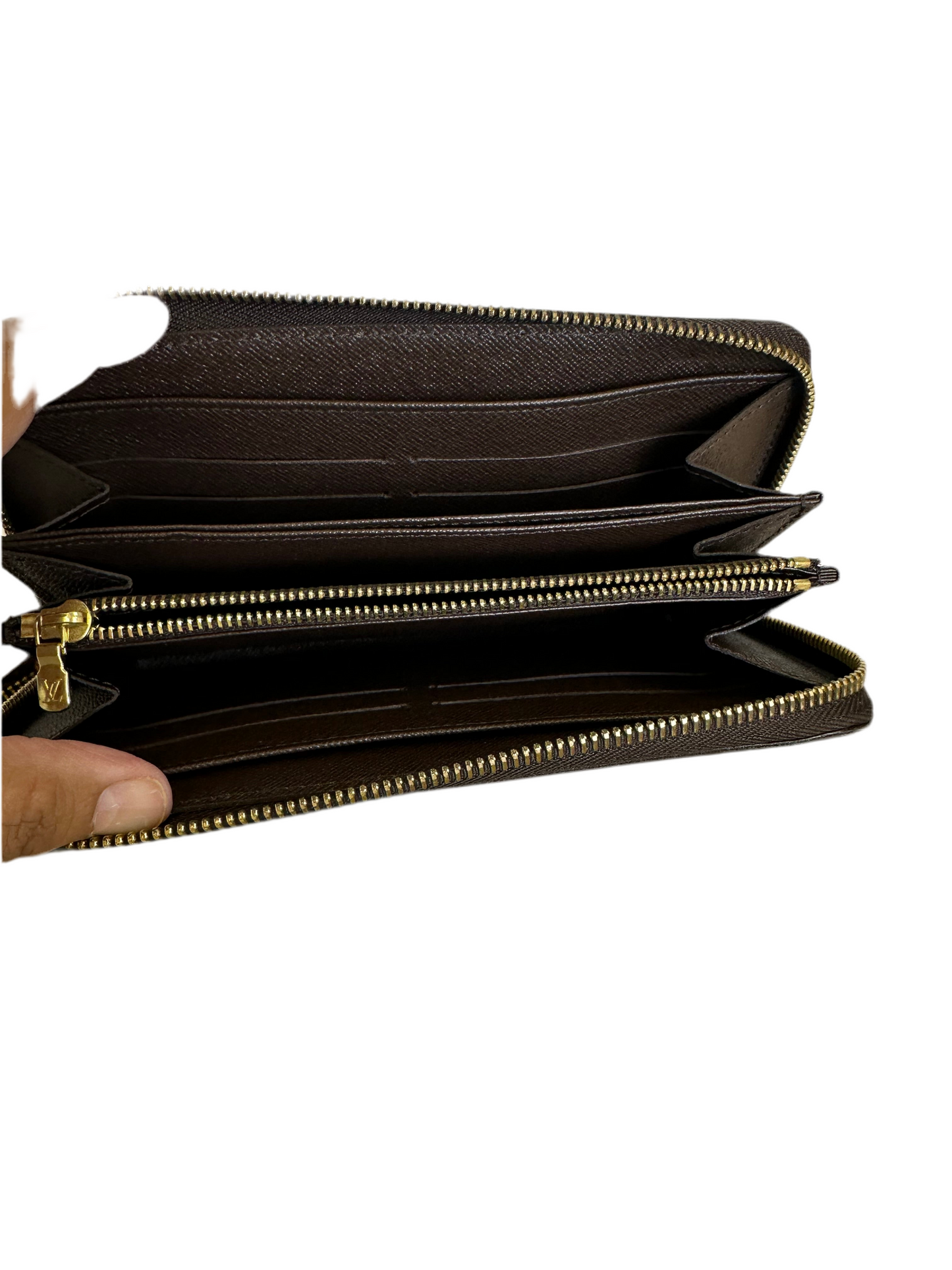 Pre-owned Louis Vuitton zippy wallet grande Damier Ebene