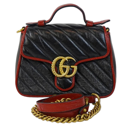 PRE-OWNED GUCCI GG Marmont Mini Top Handle Bag _251