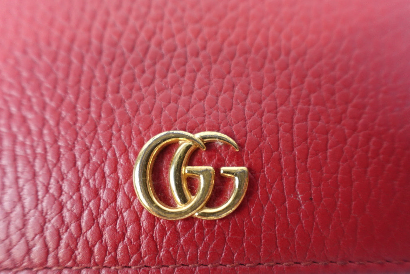 Pre-owned GUCCI GG Marmont Bi-fold Wallet Red Leather _ 268