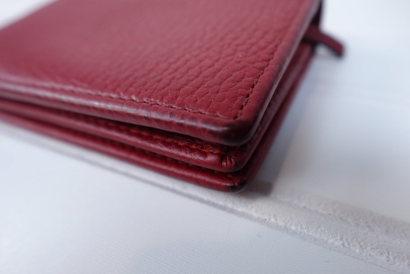 Pre-owned GUCCI GG Marmont Bi-fold Wallet Red Leather _ 268