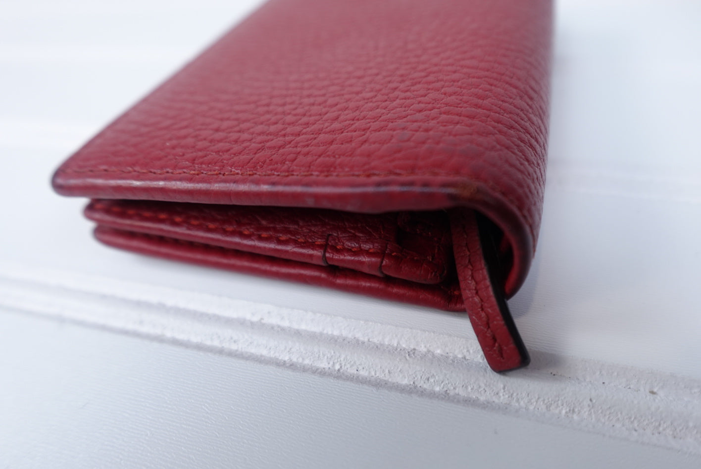 Pre-owned GUCCI GG Marmont Bi-fold Wallet Red Leather _ 268