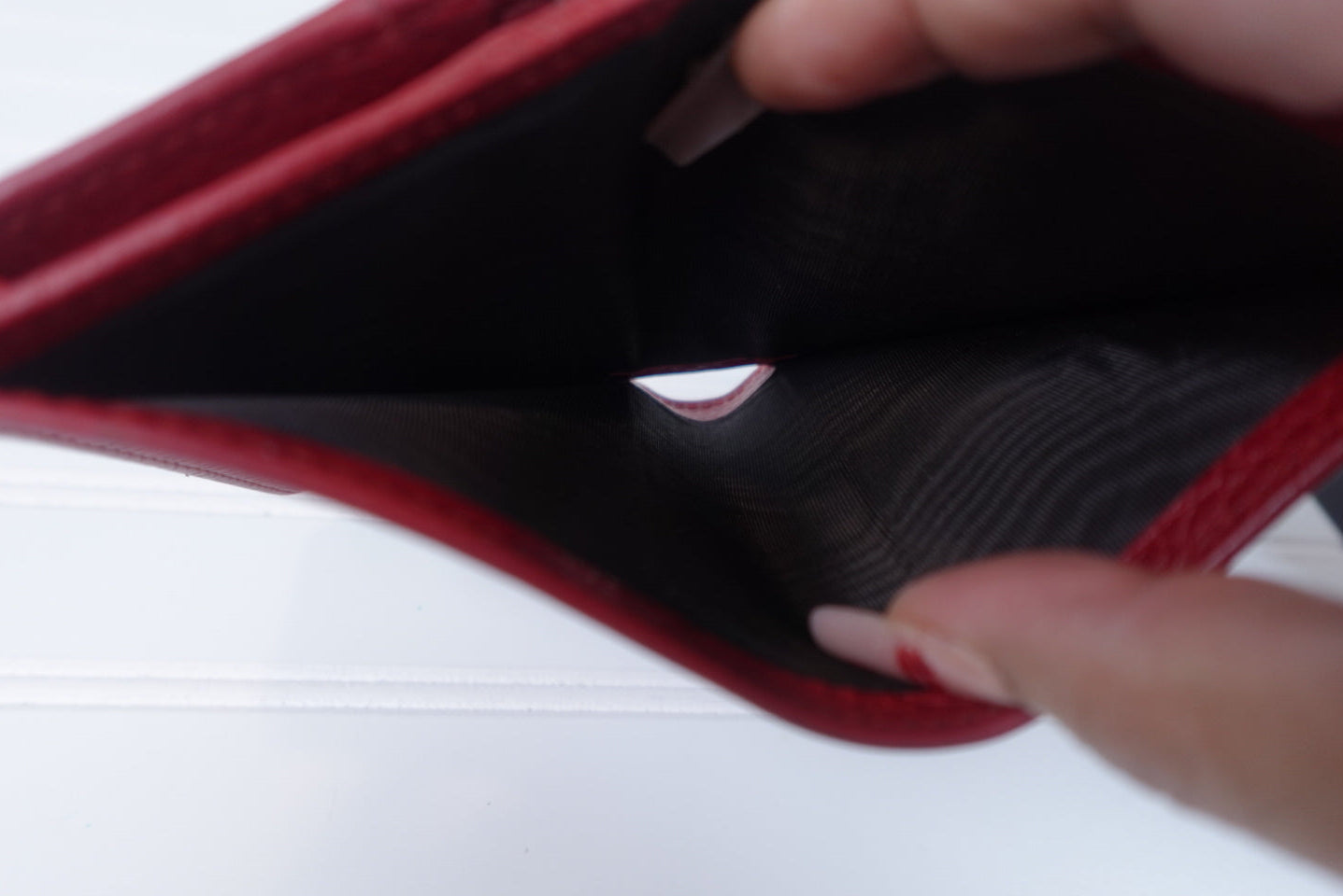 Pre-owned GUCCI GG Marmont Bi-fold Wallet Red Leather _ 268