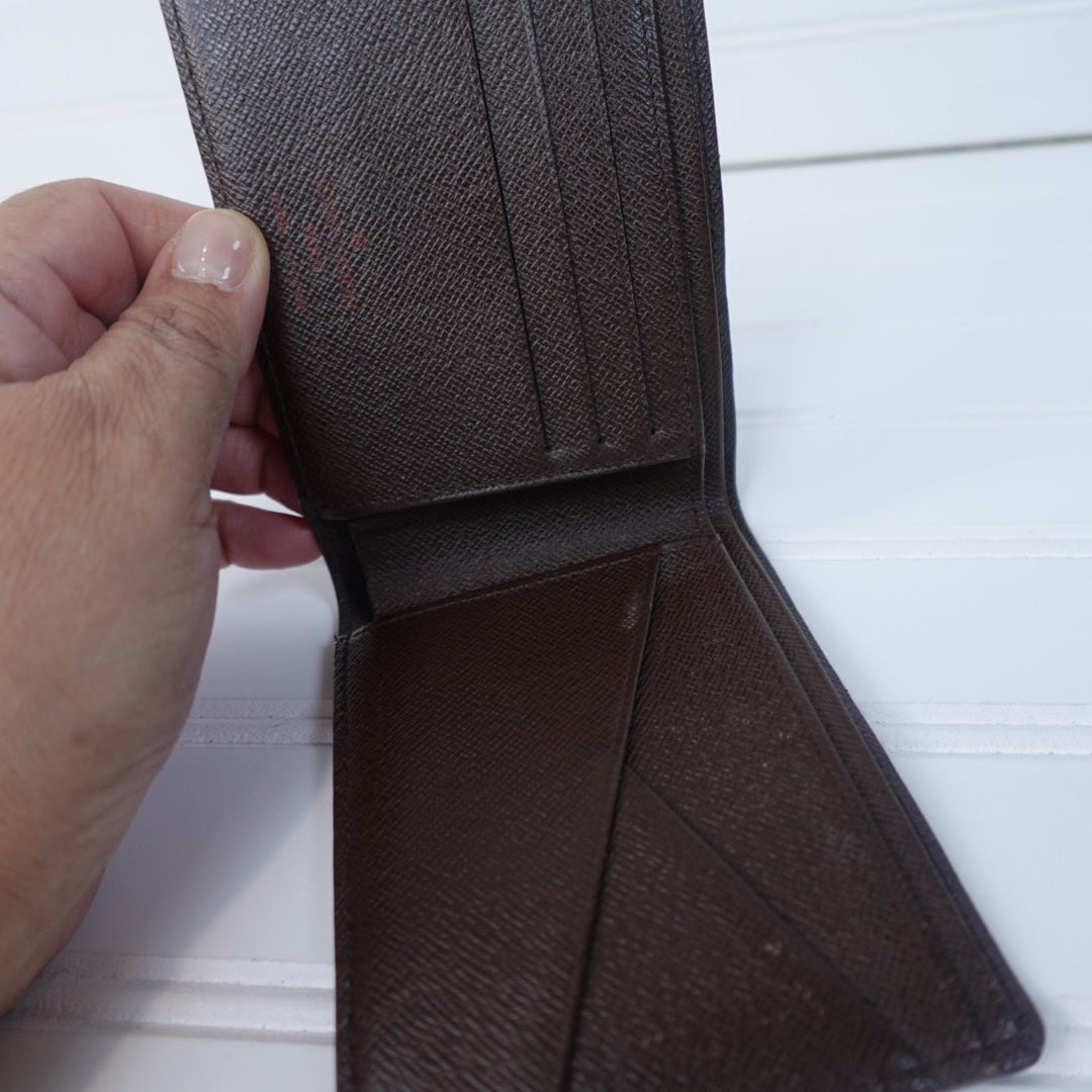 Pre owned LOUIS VUITTON Marco Wallet Damier Ebene Canvas _ 254