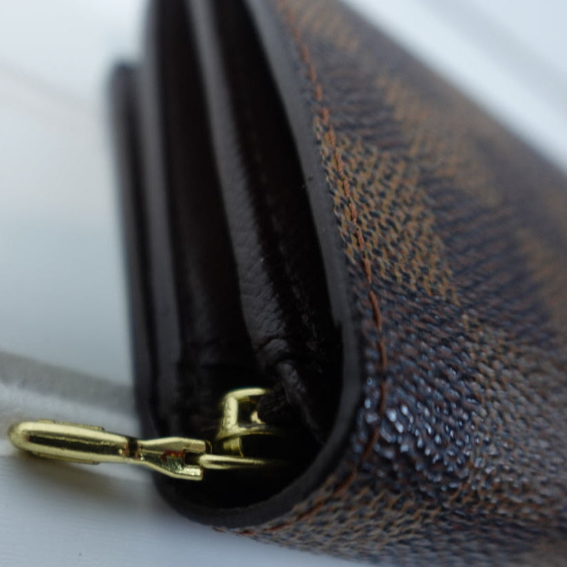 Pre-owned LOUIS VUITTON Porte Monnaie Damier Ebene Wallet _ 255