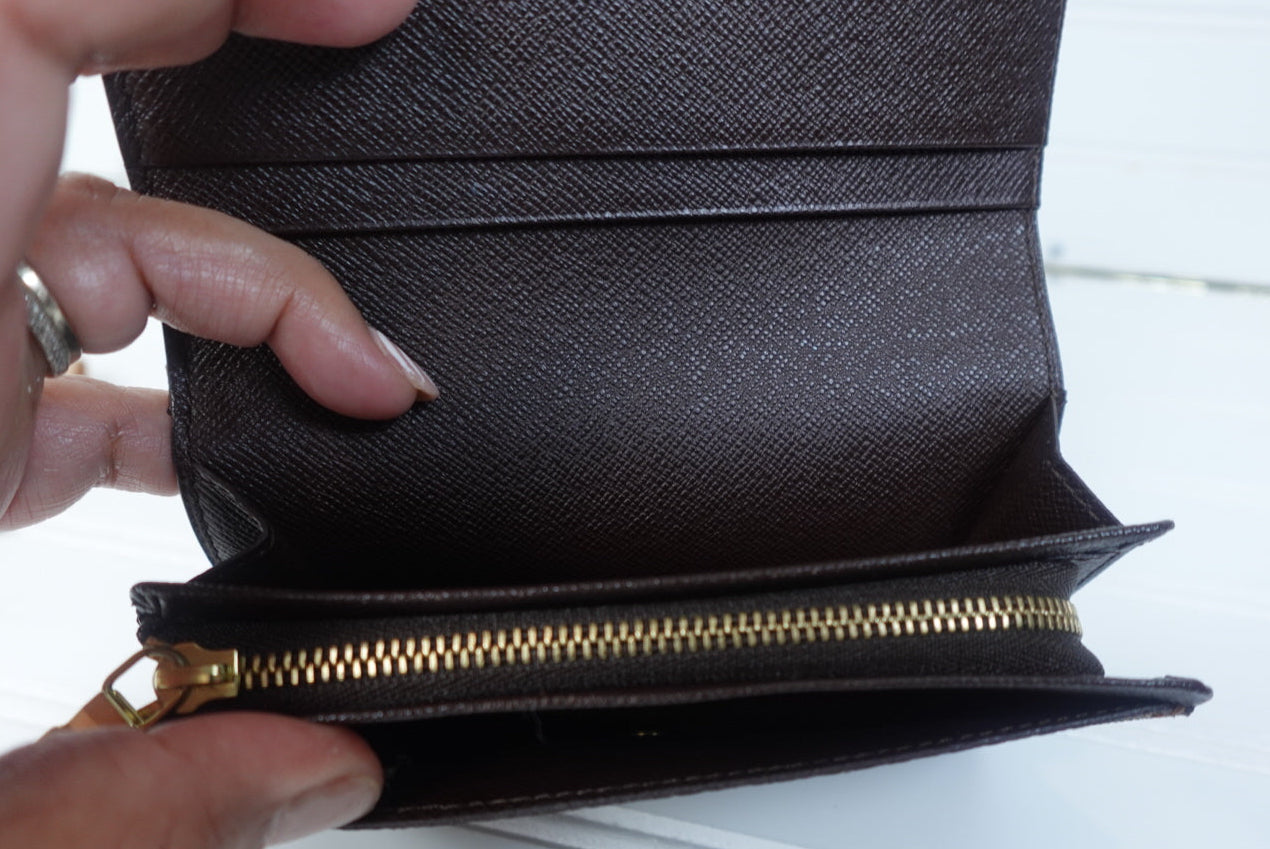 Pre-owned LOUIS VUITTON Porte Monnaie Damier Ebene Wallet _ 255