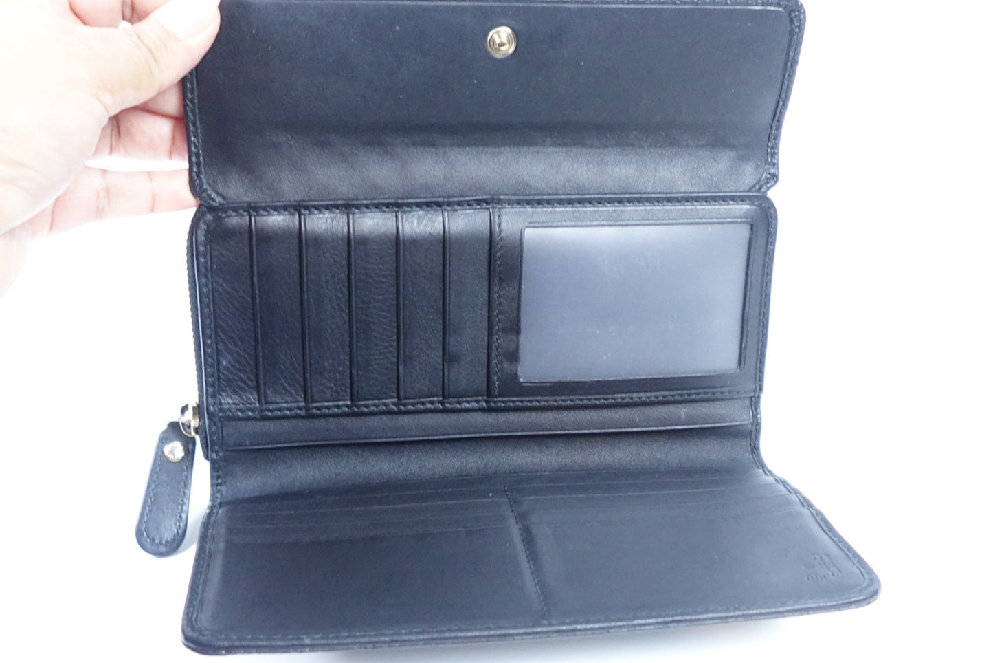 Pre-owned GUCCI Microguccissima Continental Wallet black_ 316