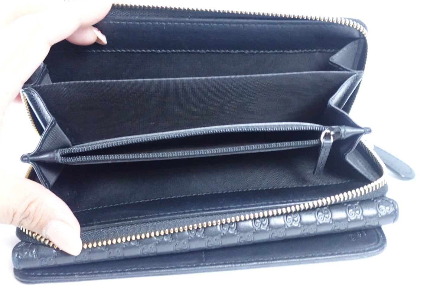 Pre-owned GUCCI Microguccissima Continental Wallet black_ 316