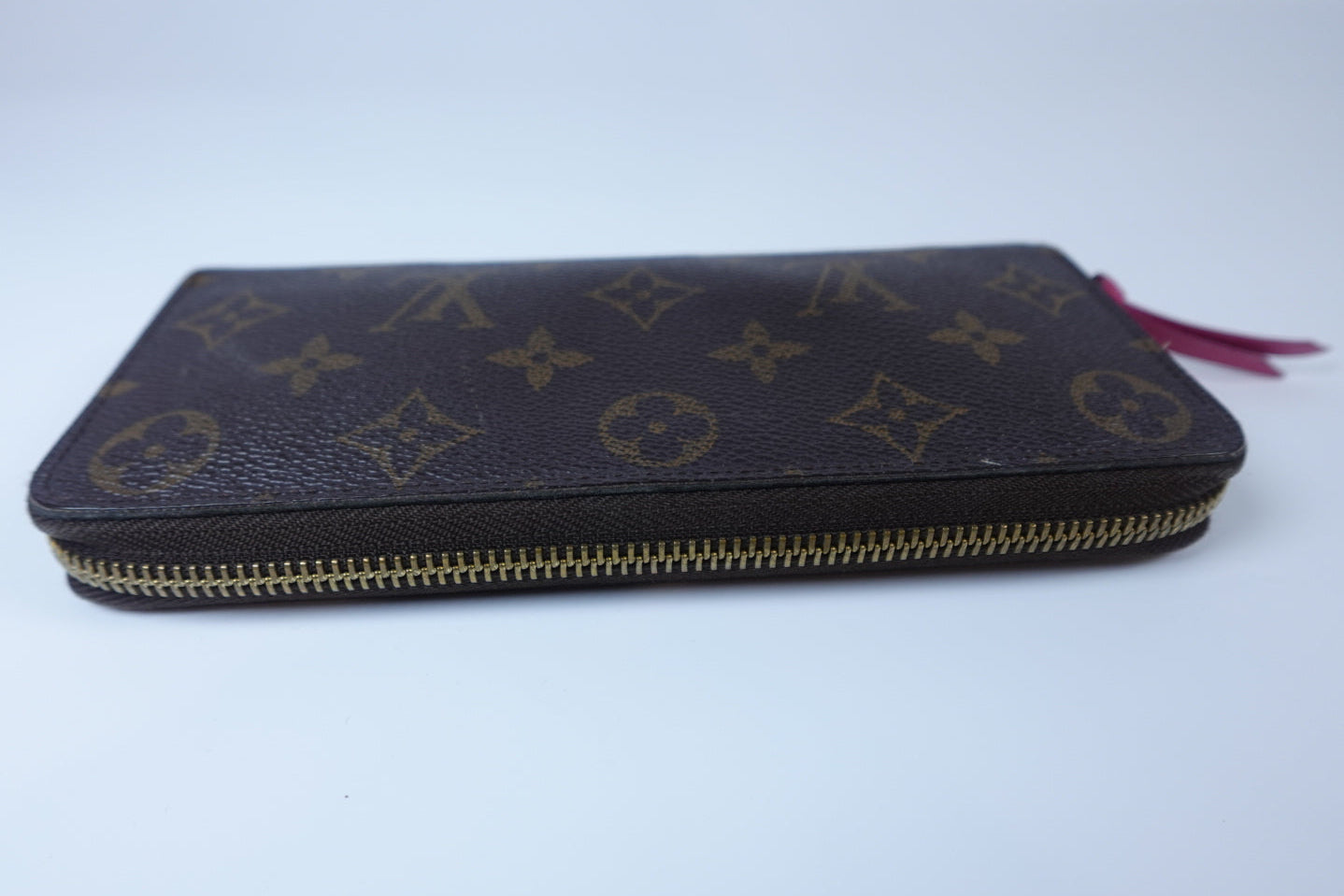 Pre-owned LOUIS VUITTON Portefeuille Clemence wallet monogram hot pink inside_ 315