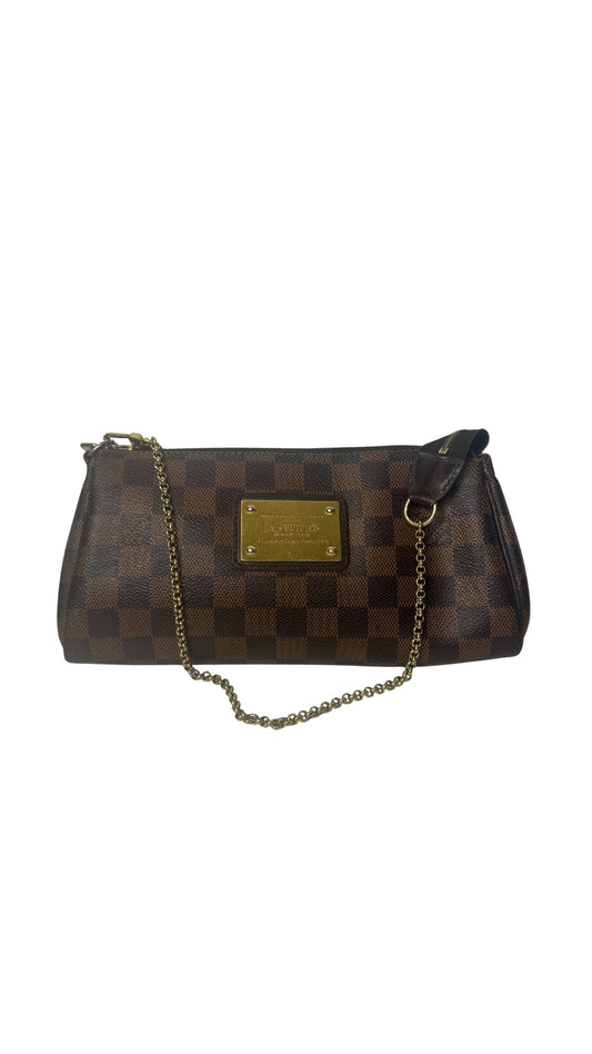 Pre-owned LOUIS VUITTON Eva Damier Ebene Canvas in brown