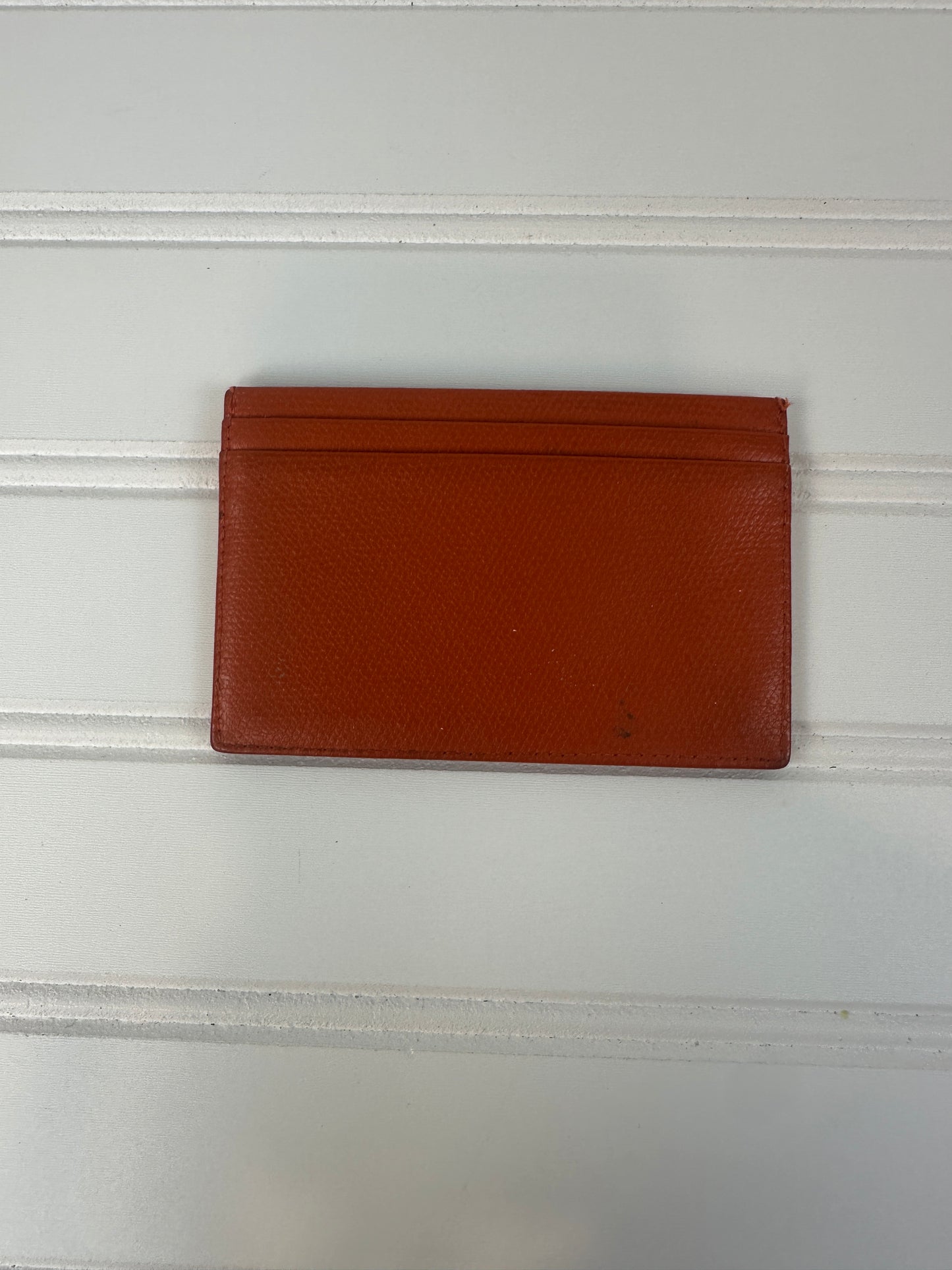 Pre-owned CHANEL Coco Button Card Case Caviar Leather Orange _ 200-1