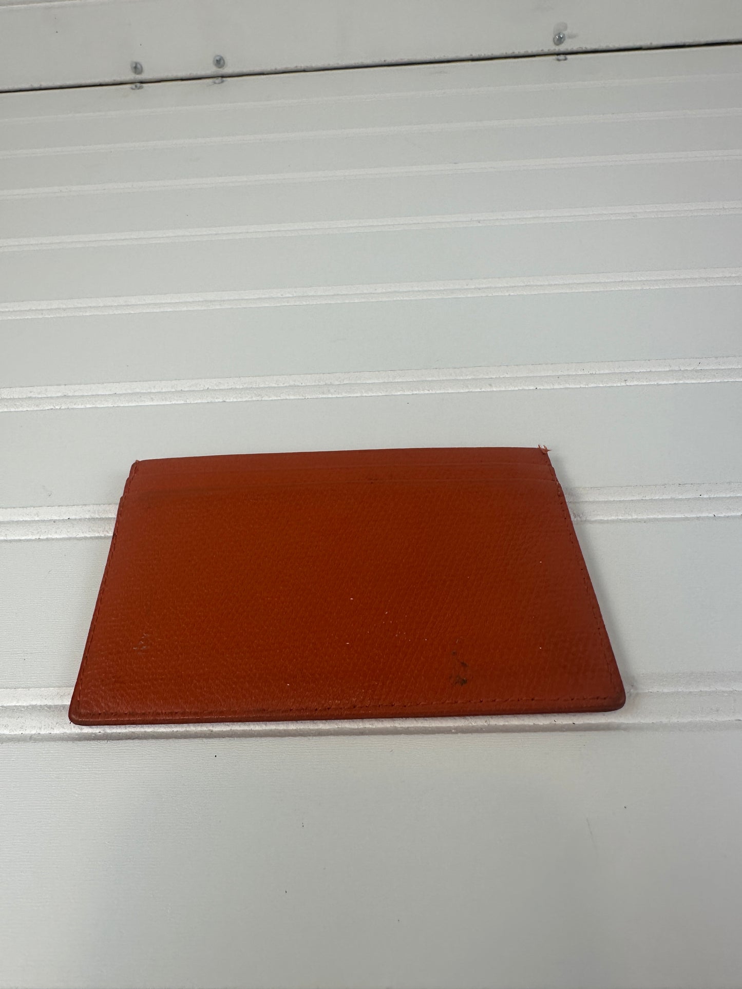 Pre-owned CHANEL Coco Button Card Case Caviar Leather Orange _ 200-1