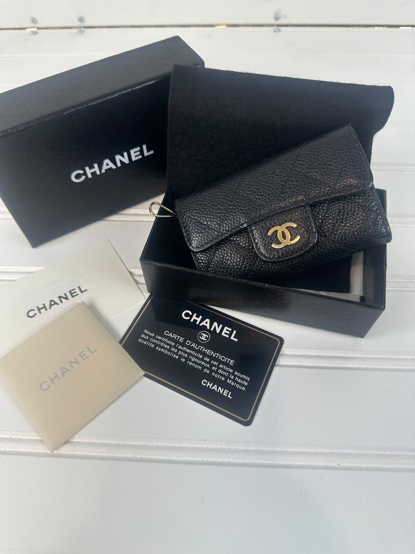 Pre-owned CHANEL Key Holder Black Caviar _200-2