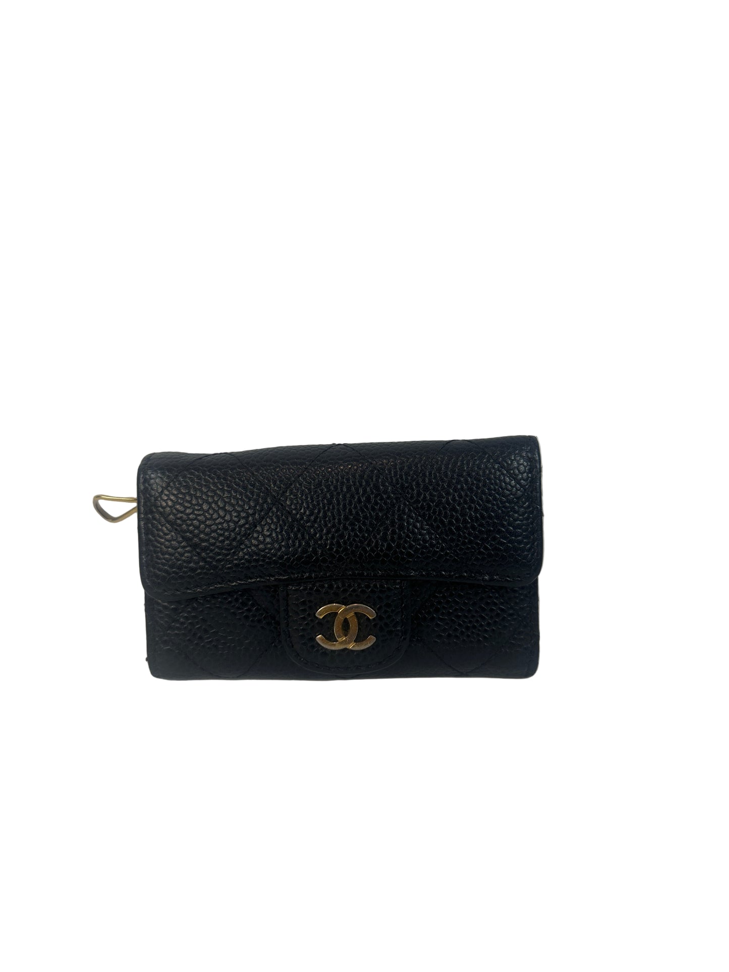 Pre-owned CHANEL Key Holder Black Caviar _200-2