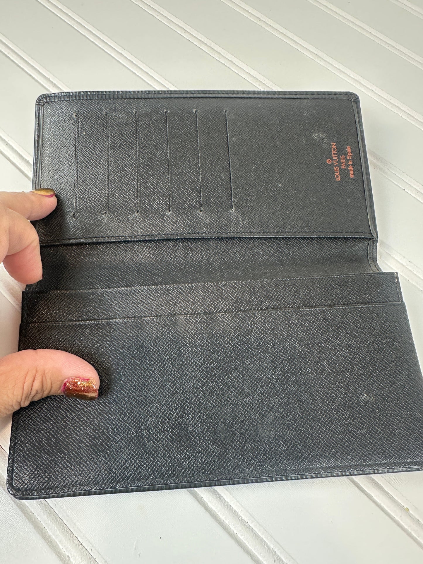 Pre-owned LOUIS VUITTON Epi Bi-fold Long Wallet Black _ 201-3