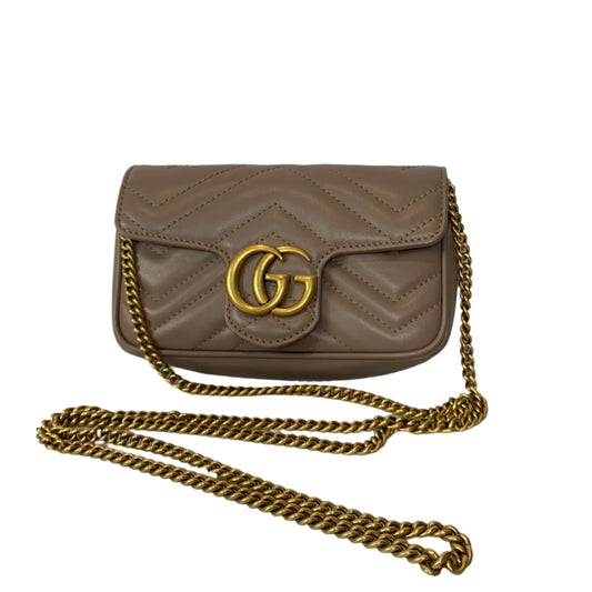 Pre-owned GUCCI Marmont Mini bag with gold chain