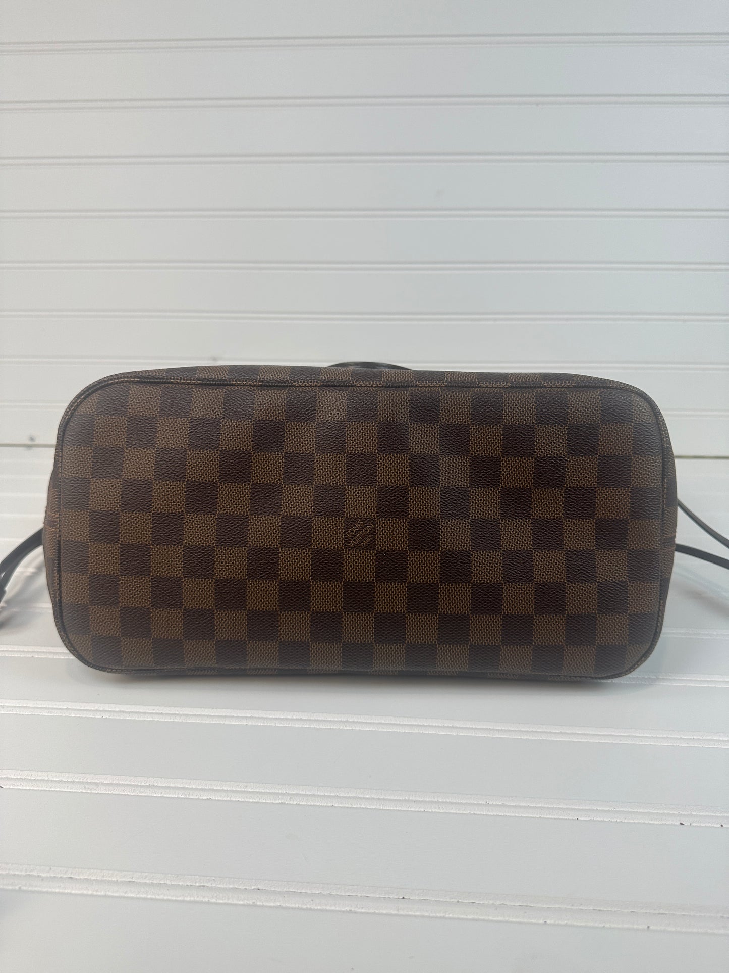 Pre-owned LOUIS VUITTON Neverfull MM in Damier Ebene canvas with red interior_213