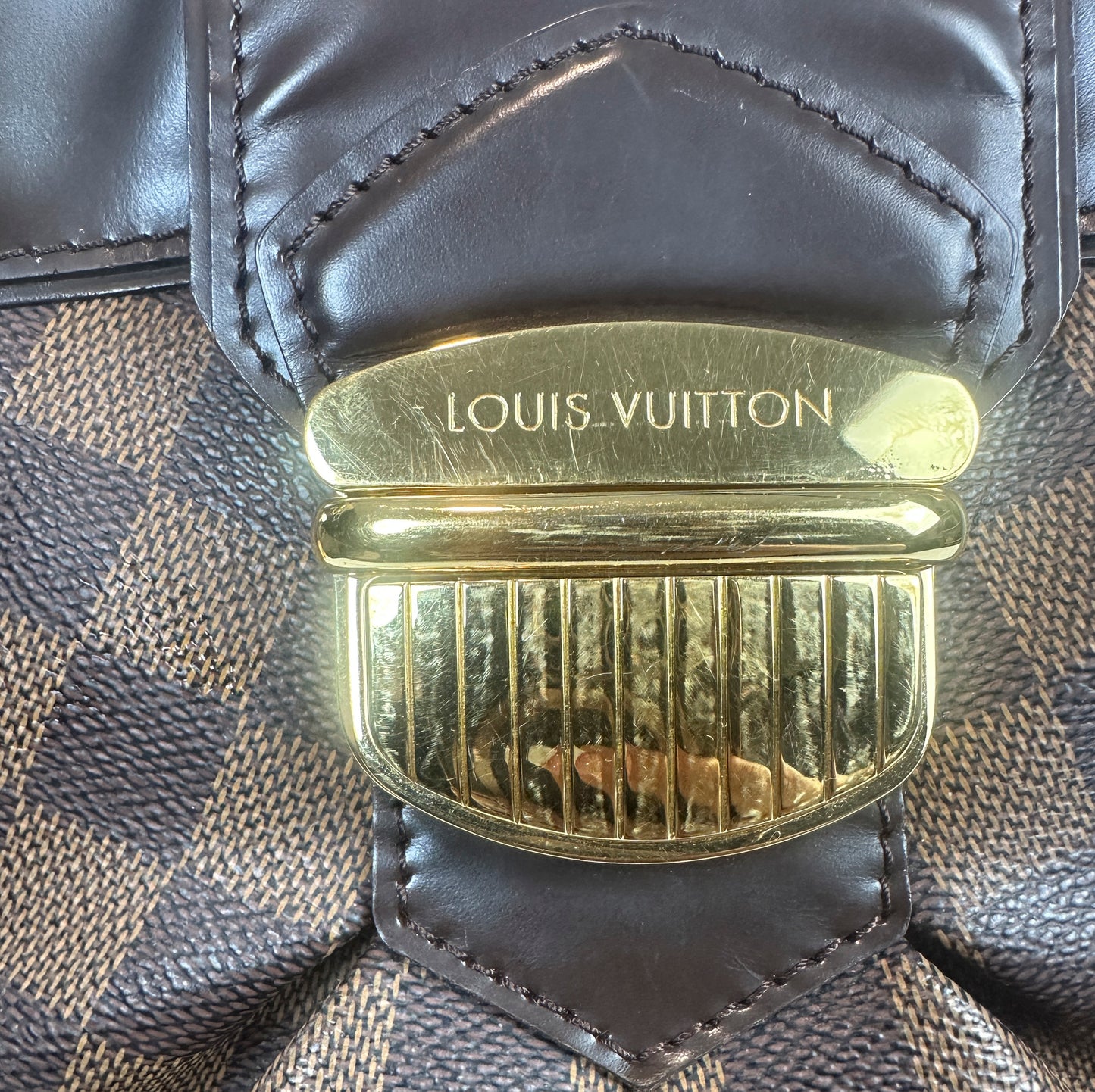 PRE-OWNED LOUIS VUITTON Sistine GM Shoulder Bag in Damier Ebene _221