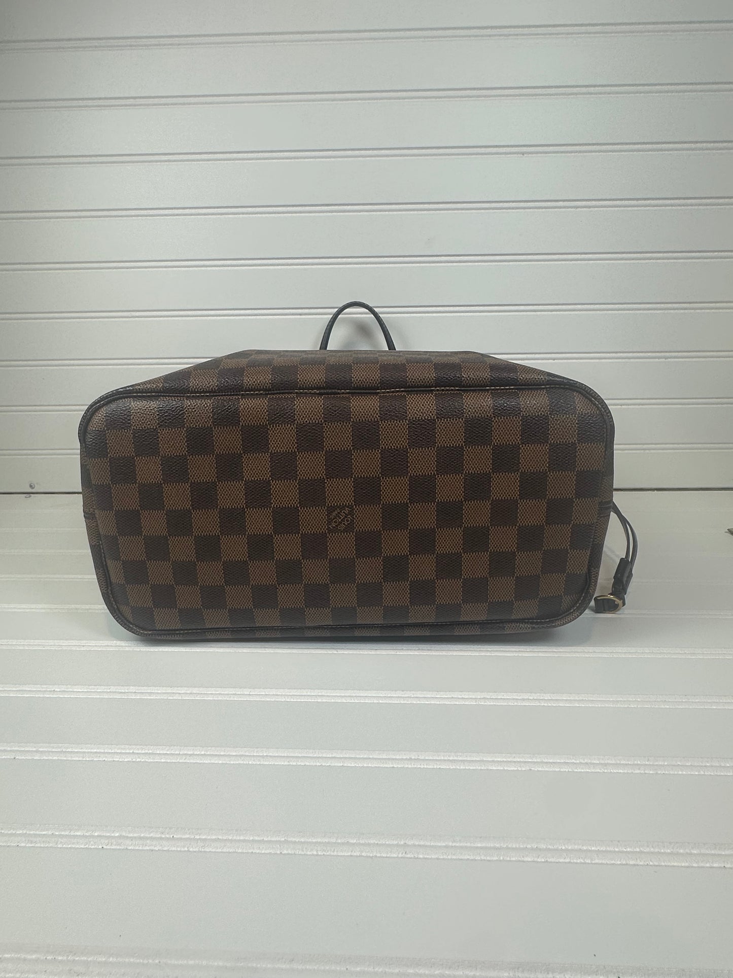 Pre-owned LOUIS VUITTON Neverfull MM in Damier Ebene canvas with red interior_218