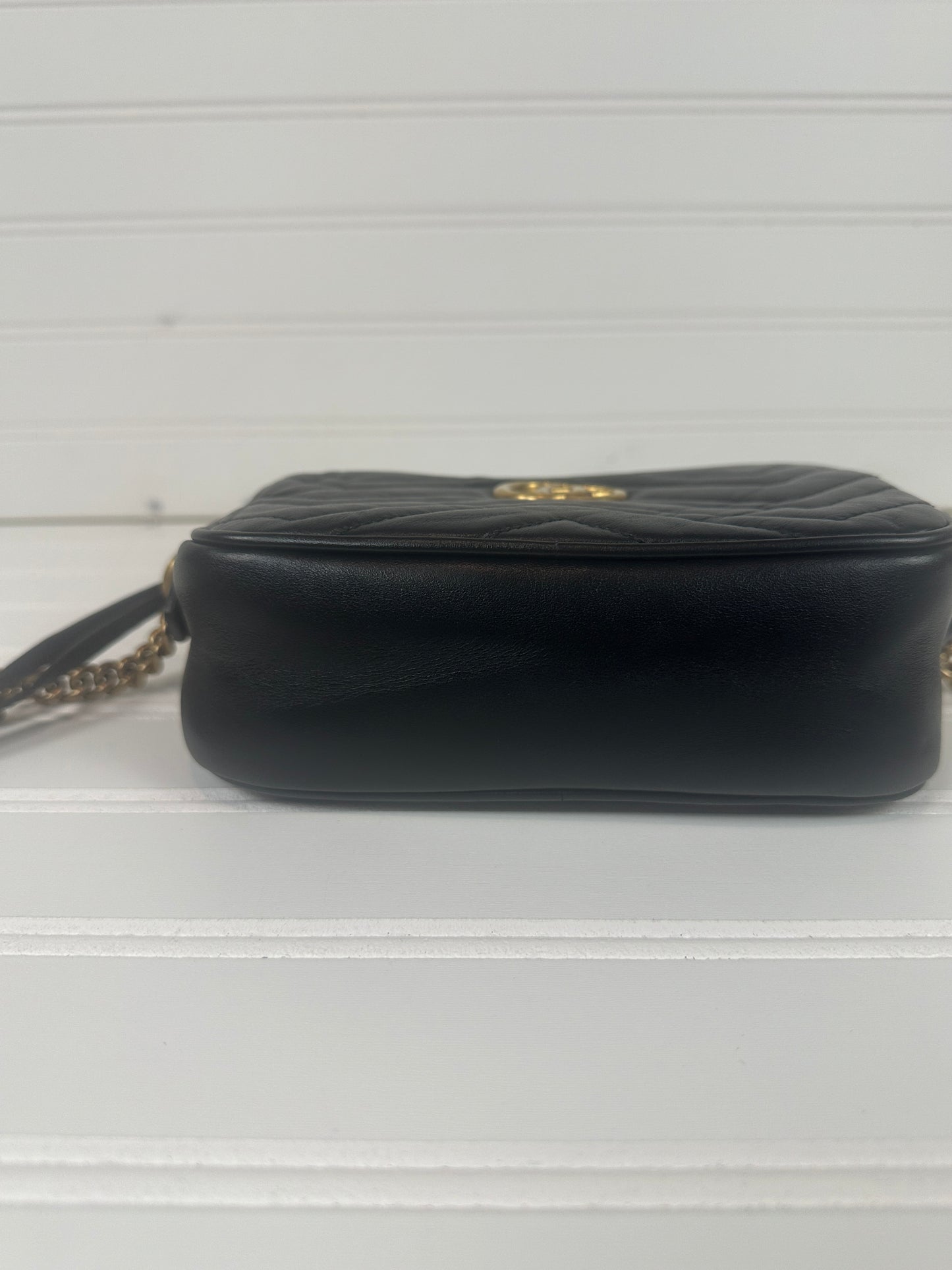 Pre-owned GUCCI GG Marmont camera bag in Black matelassé _ 226