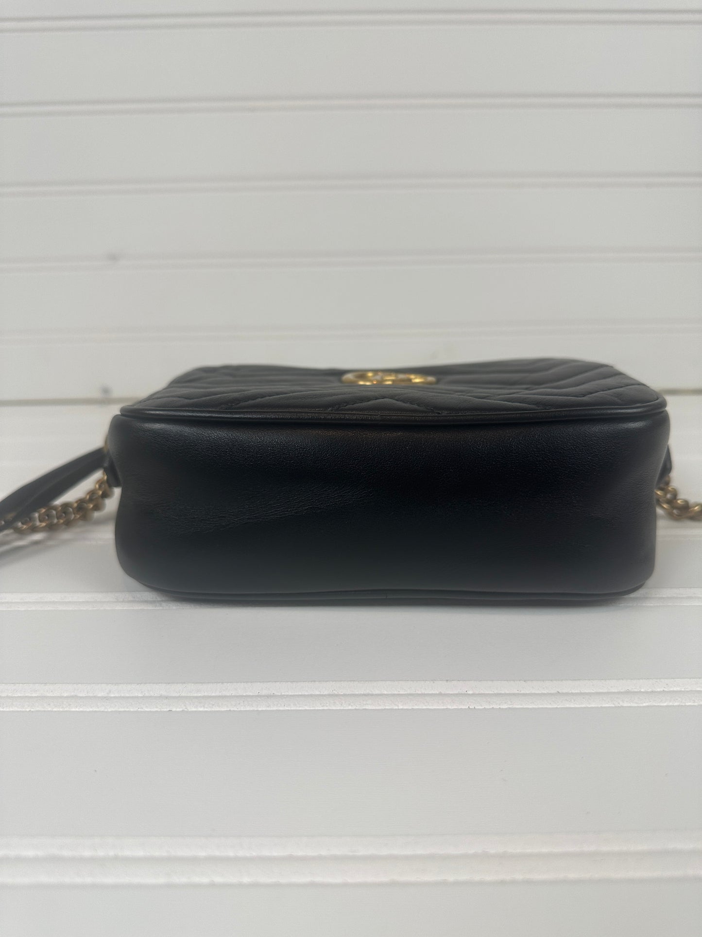 Pre-owned GUCCI GG Marmont camera bag in Black matelassé _ 226