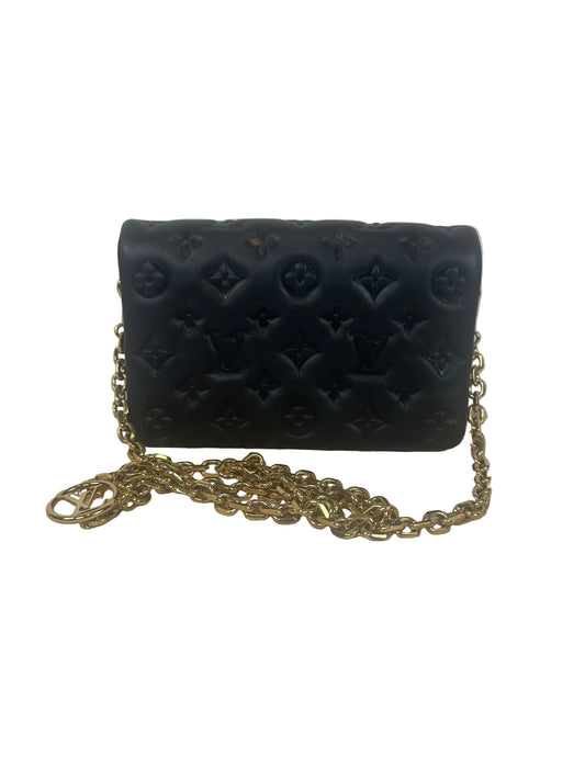 Pre owned LOUIS VUITTON Pochette Coussin Black with Monogram-embossed lambskin _227