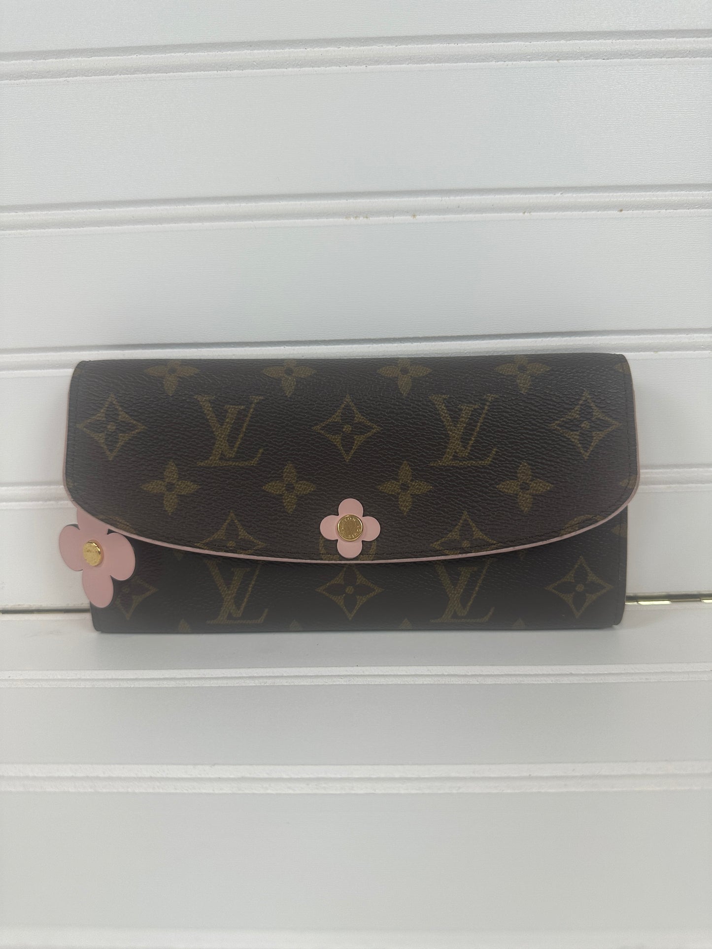 Pre-owned LOUIS VUITTON Emilie Long Wallet Monogram Canvas Hot Pink Interior _234