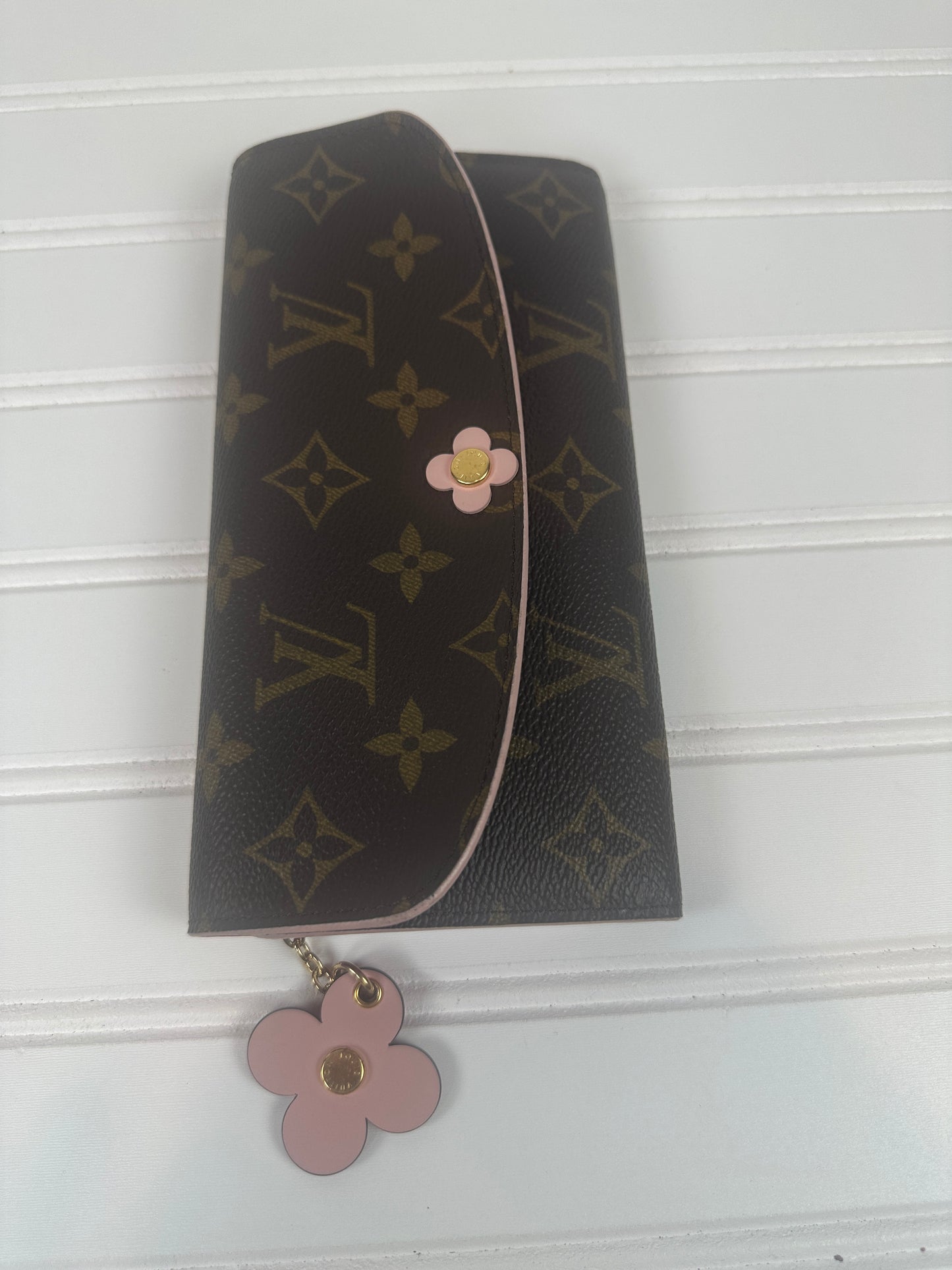 Pre-owned LOUIS VUITTON Emilie Long Wallet Monogram Canvas Hot Pink Interior _234