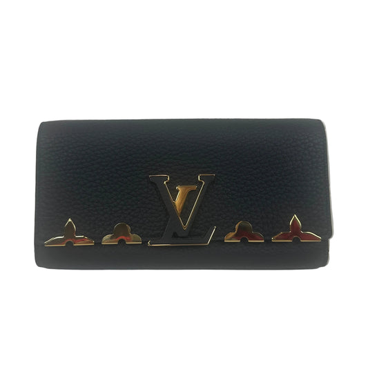 Pre-owned LOUIS VUITTON Capucines Compact Wallet Black _236