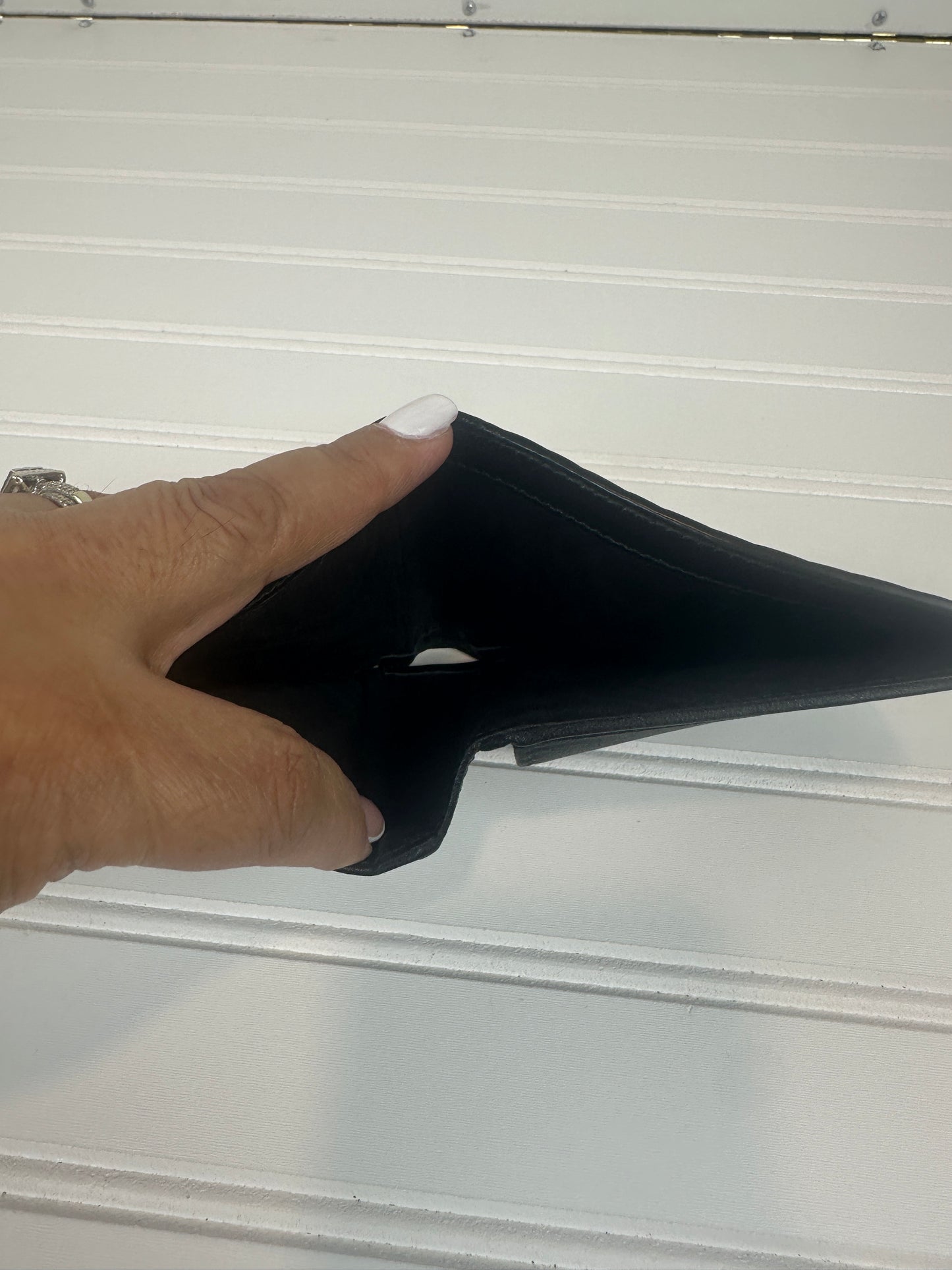 Pre-owned GUCCI GG Emblem bi-fold wallet Black with coin purse _237