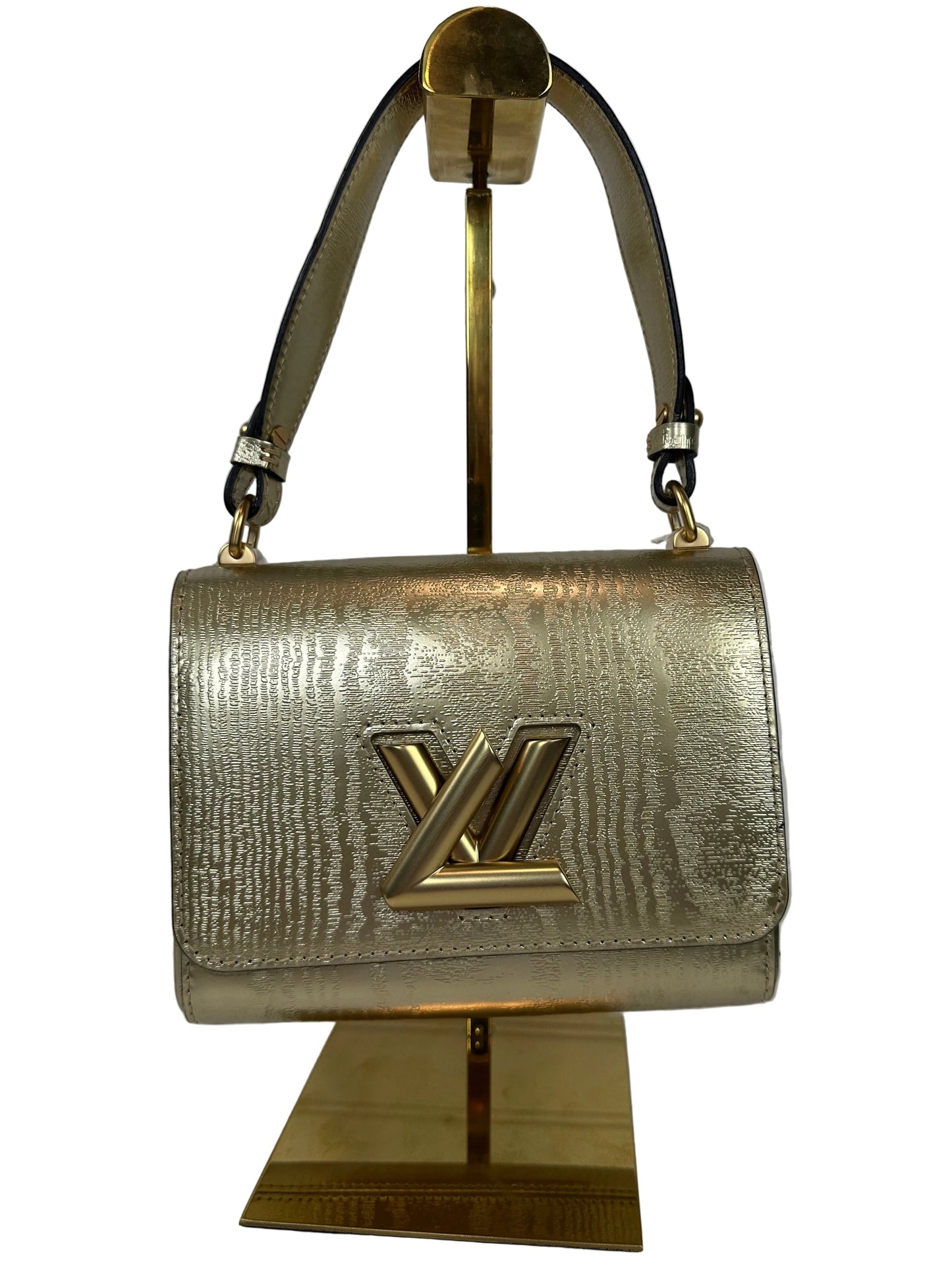 Pre-owned LOUIS VUITTON Gravity Twist PM Gold Calfskin satchel bag _ 246