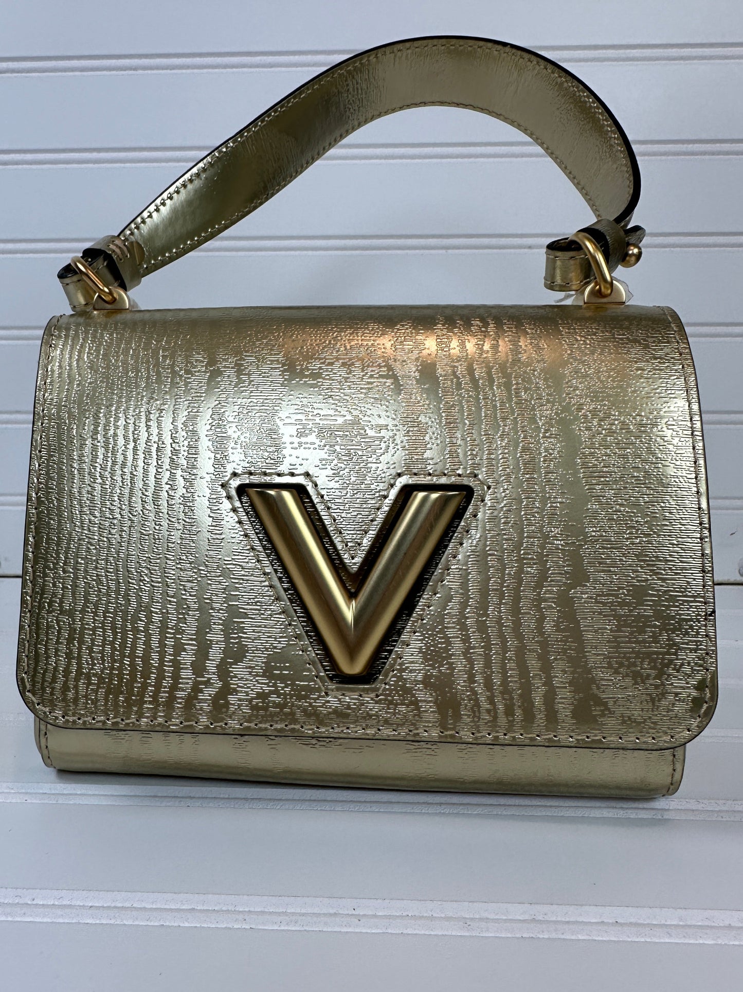 Pre-owned LOUIS VUITTON Gravity Twist PM Gold Calfskin satchel bag _ 246