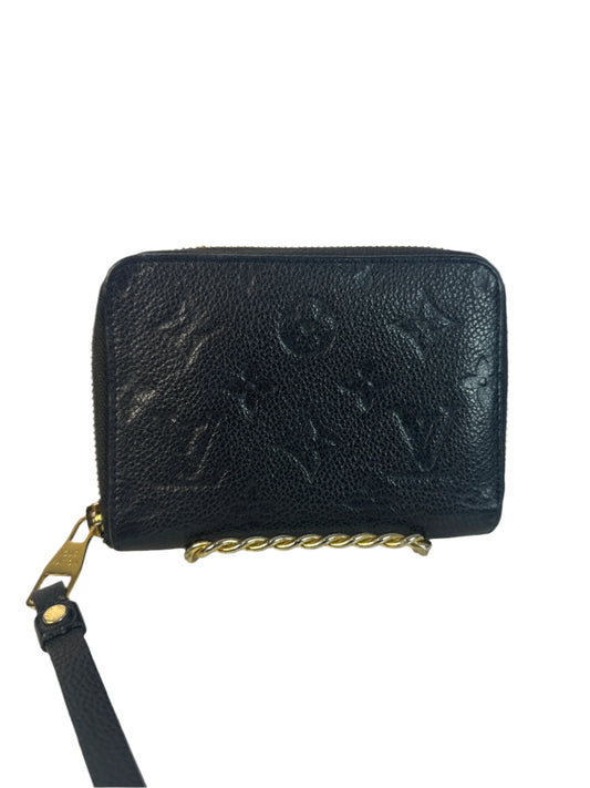 Pre-owned LOUIS VUITTON compact wallet black leather