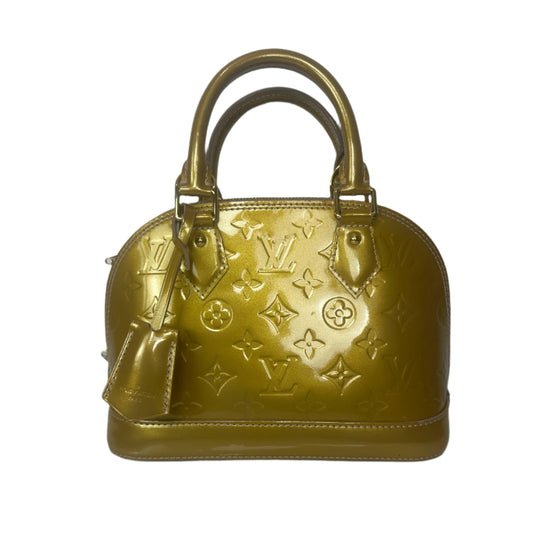 Pre-owned LOUIS VUITTON Alma BB beige/gold vernis