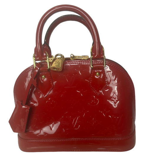 PRE-OWNED LOUIS VUITTON Alma BB Red Vernis Leather _ 090