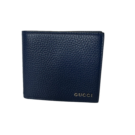 Pre-owned GUCCI blue wallet with box