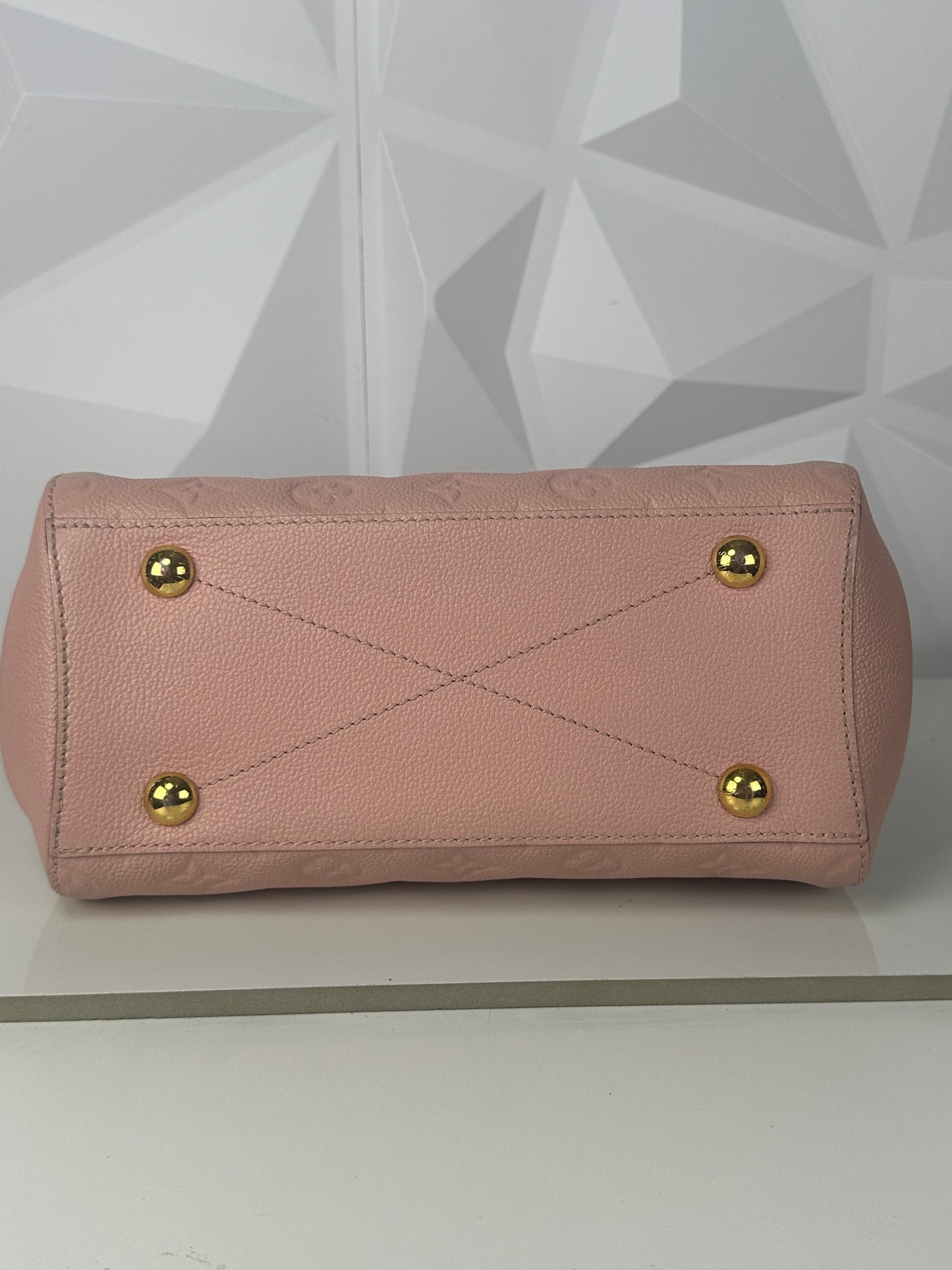 Pre owned LOUIS VUITTON Montaigne BB Monogram Empreinte Rose Poodle